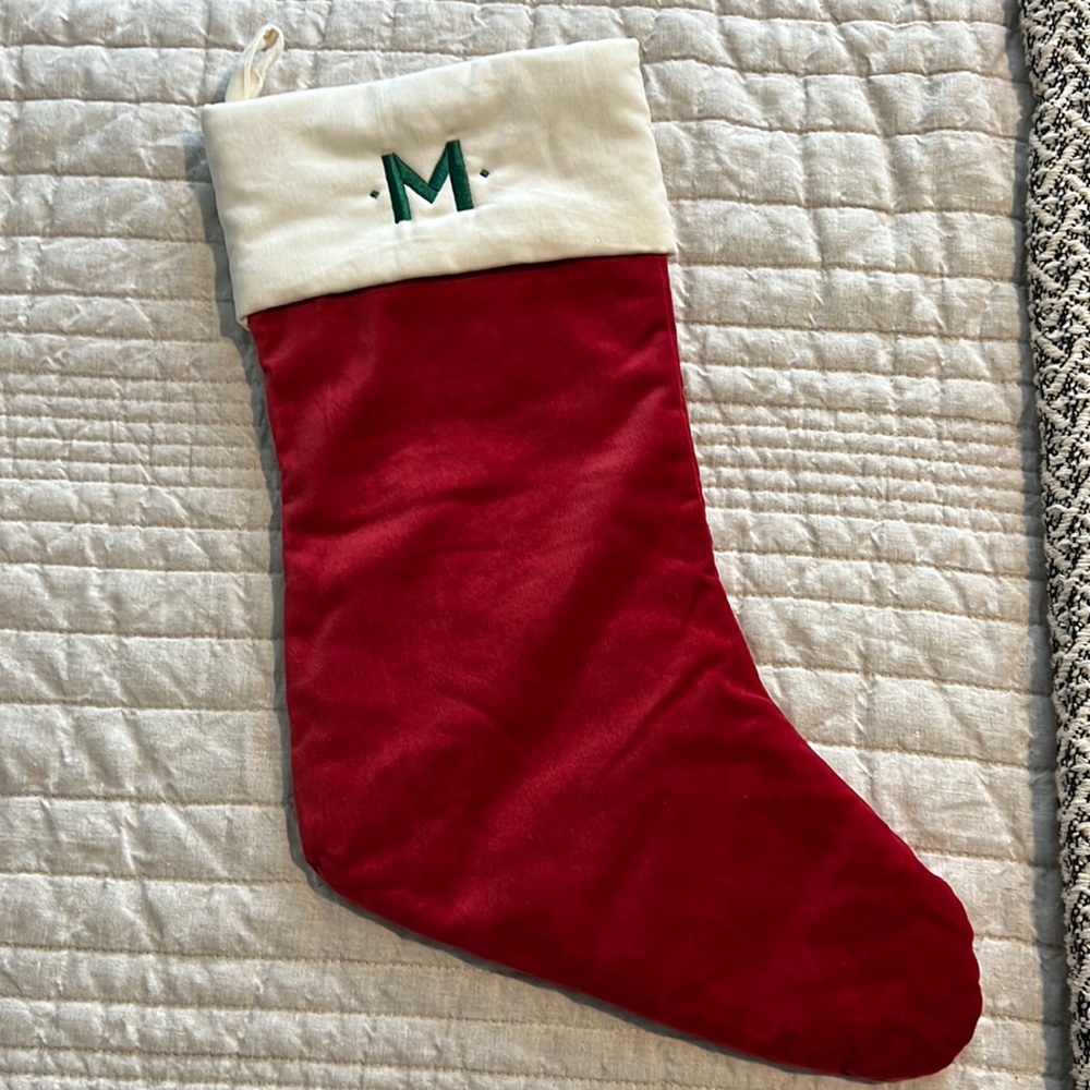 Pottery Barn Stocking with embroidered M